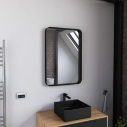 Miroir cadre en aluminium laqué noir mat