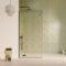 Paroi de Douche 90x200cm - Verre Anticalcaire - Encadrement Ultra-Fin - Finition Noir Mat - LEA