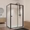 Porte de Douche Coulissante Extensible 140x185cm et Retour Fixe 90cm - Noir - BLACK SLIDE