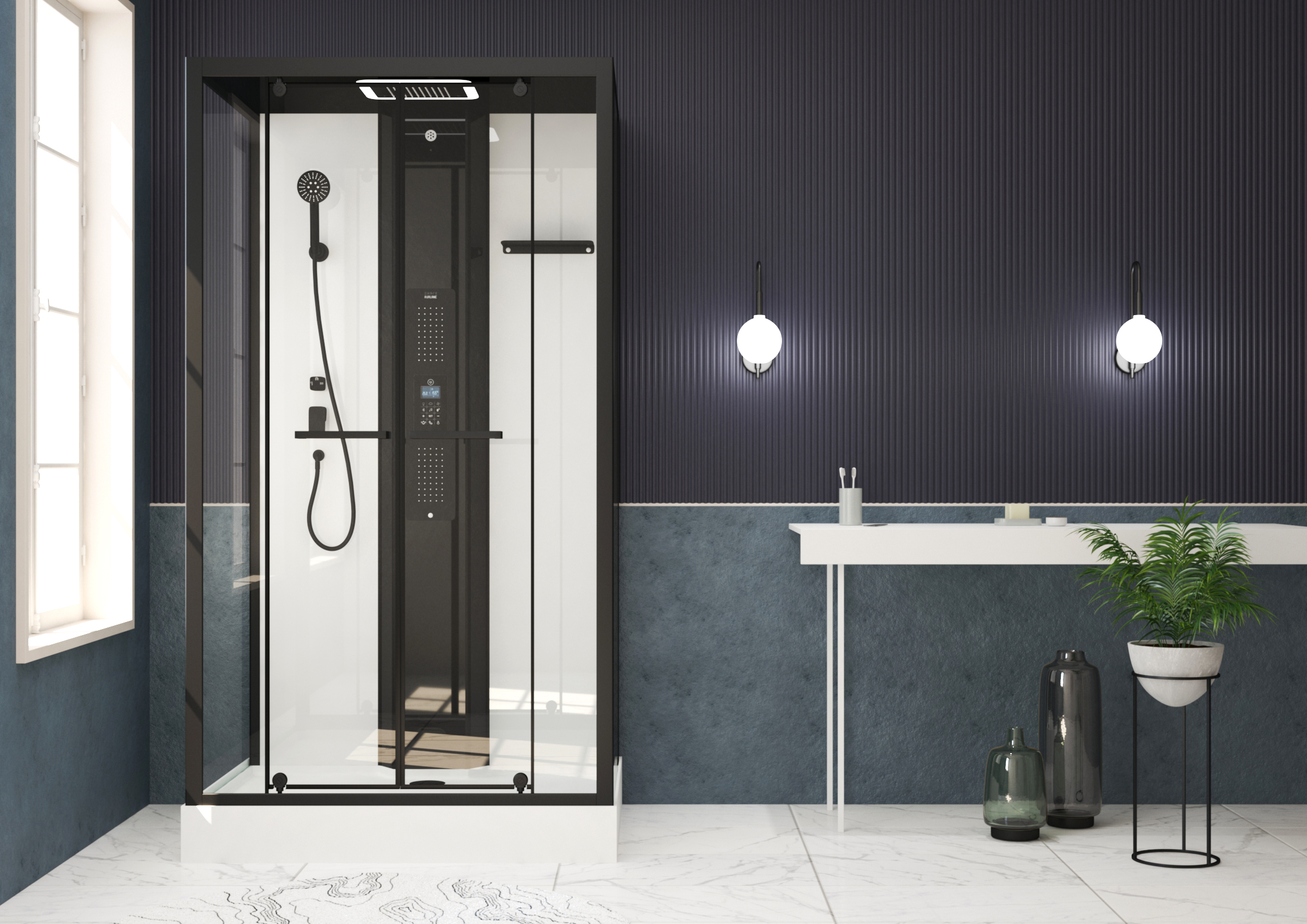 cabine de douche carrée