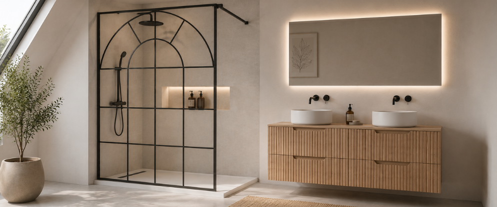 paroi de douche type verrière