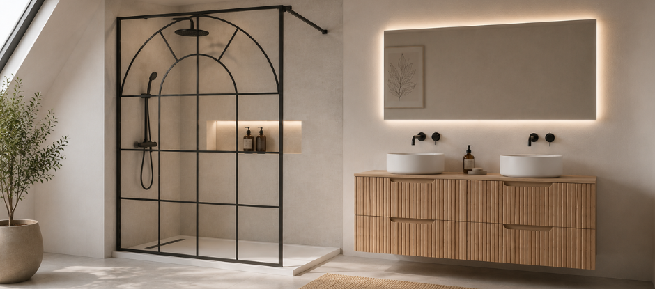 paroi de douche type verrière